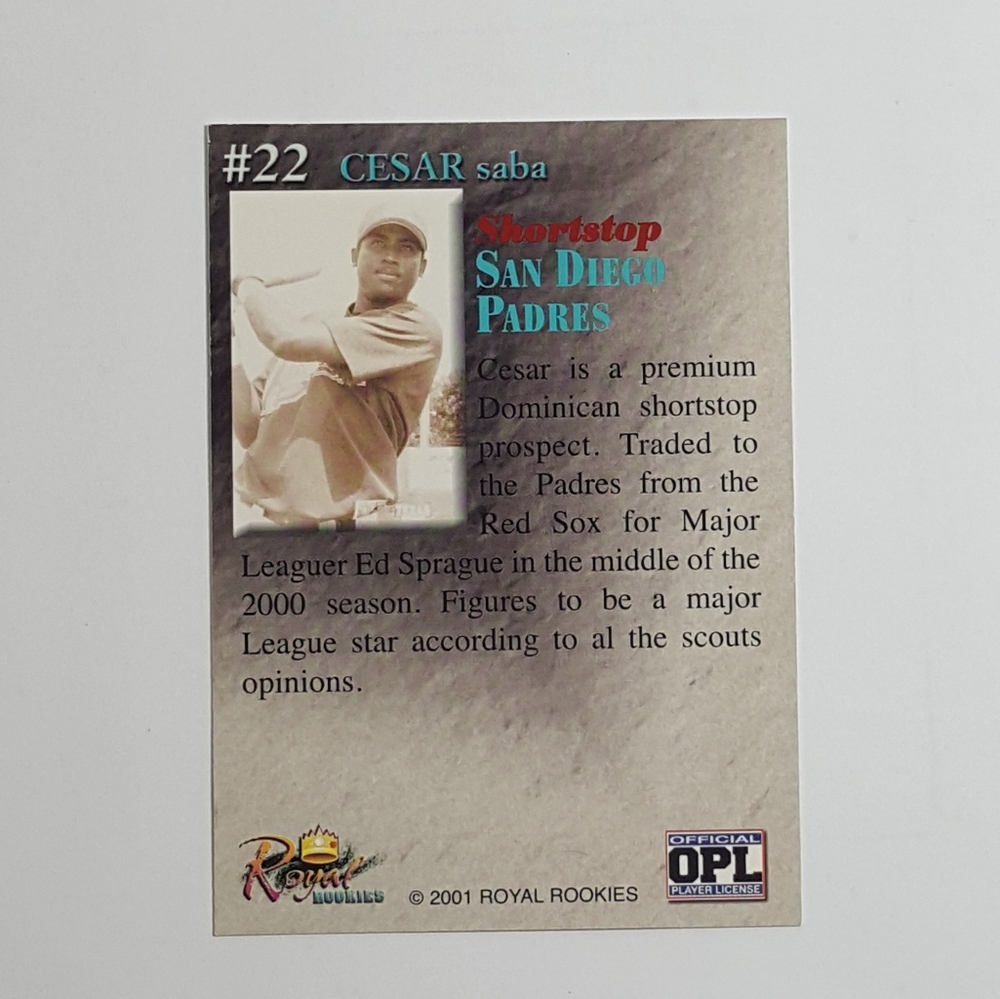 2001 Royal Rookies Cesar Saba - Picture 2 of 3